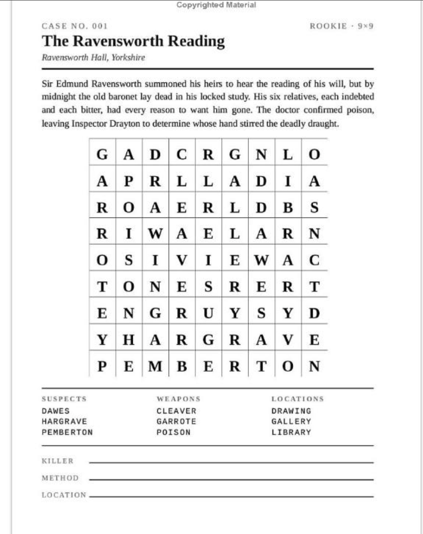 Mystery word search